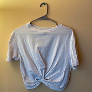 TOPSHOP Short Sleeves Knotted Crop Top